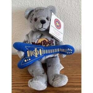 Hard Rock Cafe Bear 2006 Destin Plush 8.5" Rocker With Guitar Stuffed Animal NEW